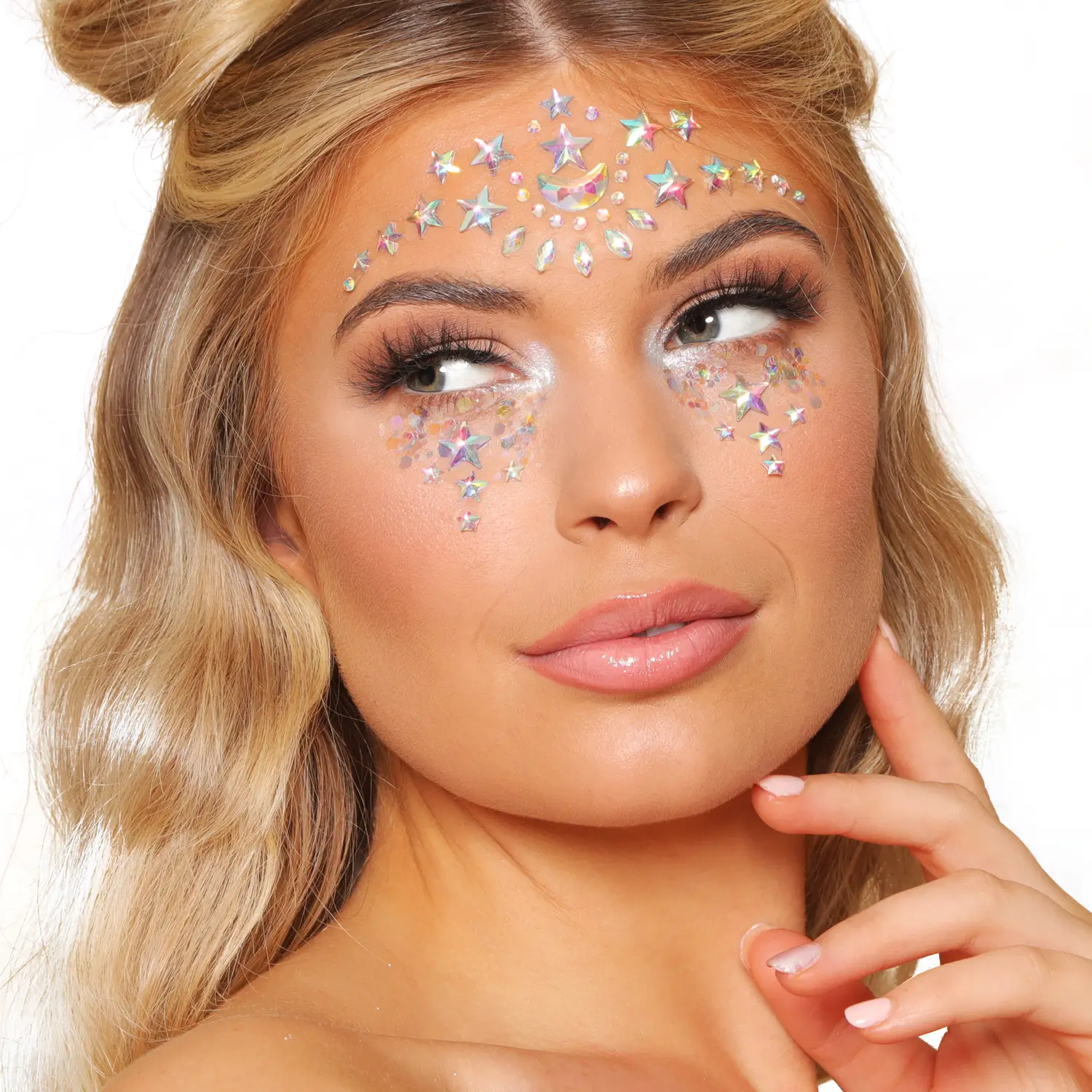 Starlight Face Jewels on Model by Glitter Me Up ™ | PaintGlow