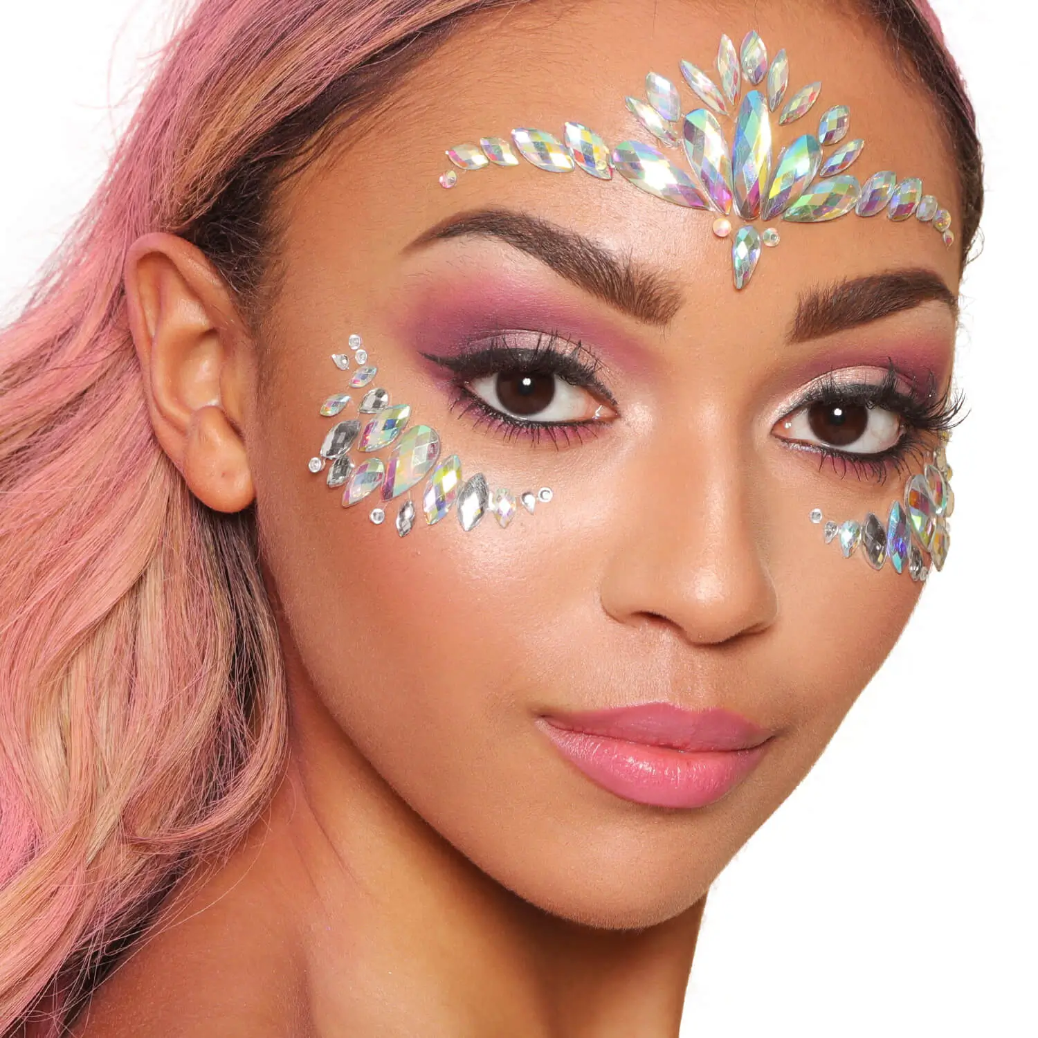 Dream Catcher Face Jewels on Model by Glitter Me Up ™ | PaintGlow