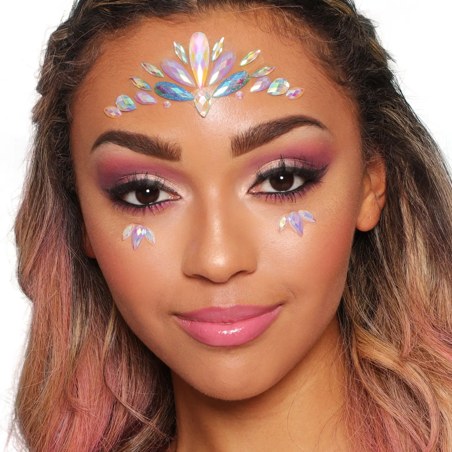 Unicorn Dreams Face Jewels on Model by Glitter Me Up ™ | PaintGlow