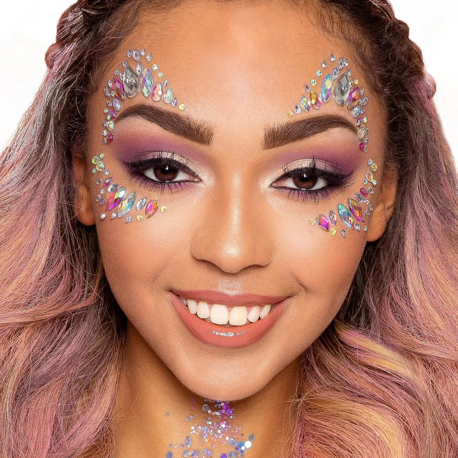 Sugar Kiss Face Jewels on Model by Glitter Me Up ™ | PaintGlow