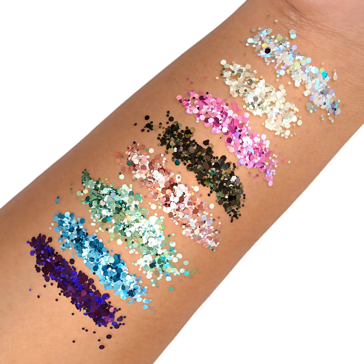Holographic Chunky Glitter Pots Swatch by Glitter Me Up ™ | PaintGlow
