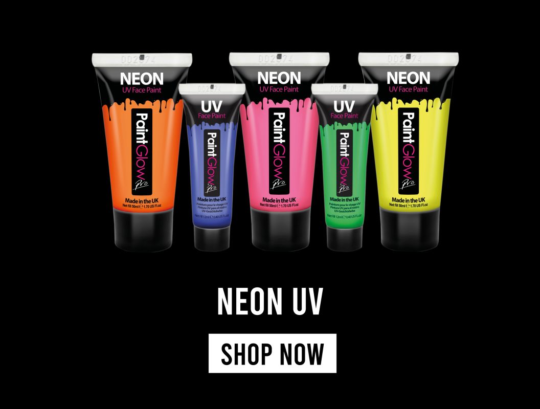 Midnight Glo Black Light Paint UV Neon Face & Body Paint Glow Kit (6 Bottles 0.75 oz. Each) - Blacklight Reactive Fluorescent Paint - Safe Washable