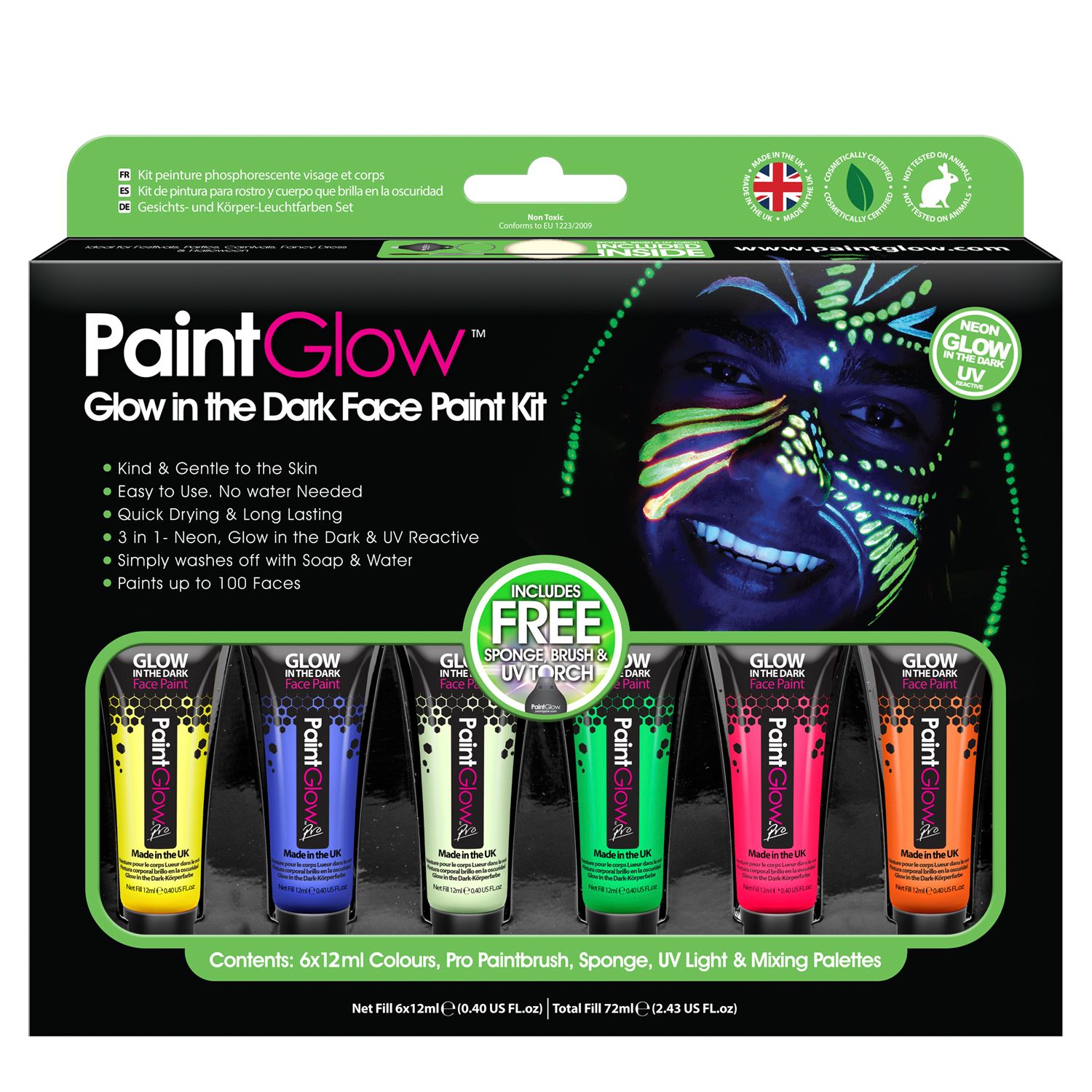 Glow in the Dark Face & Body Paint Giftset